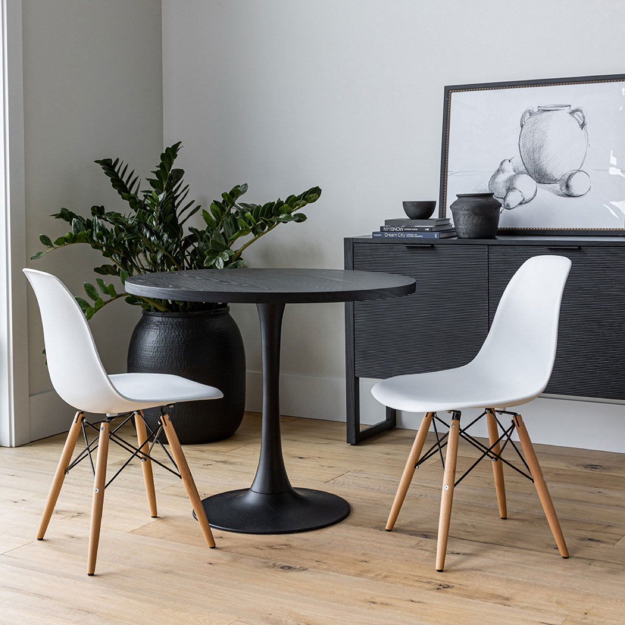 Open Box: Cairo Chair - White Seat Wood Base