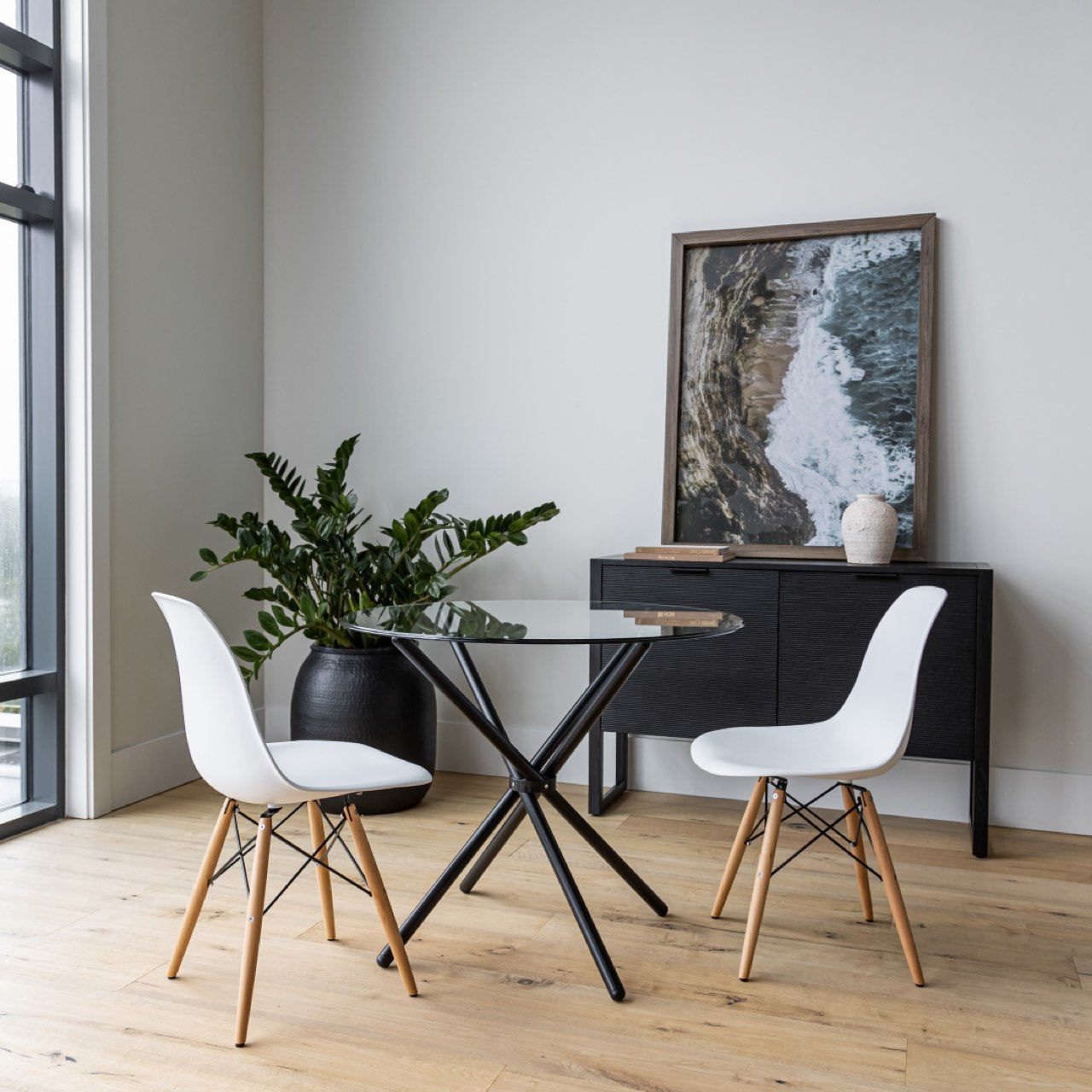Open Box: Cairo Chair - White Seat Wood Base