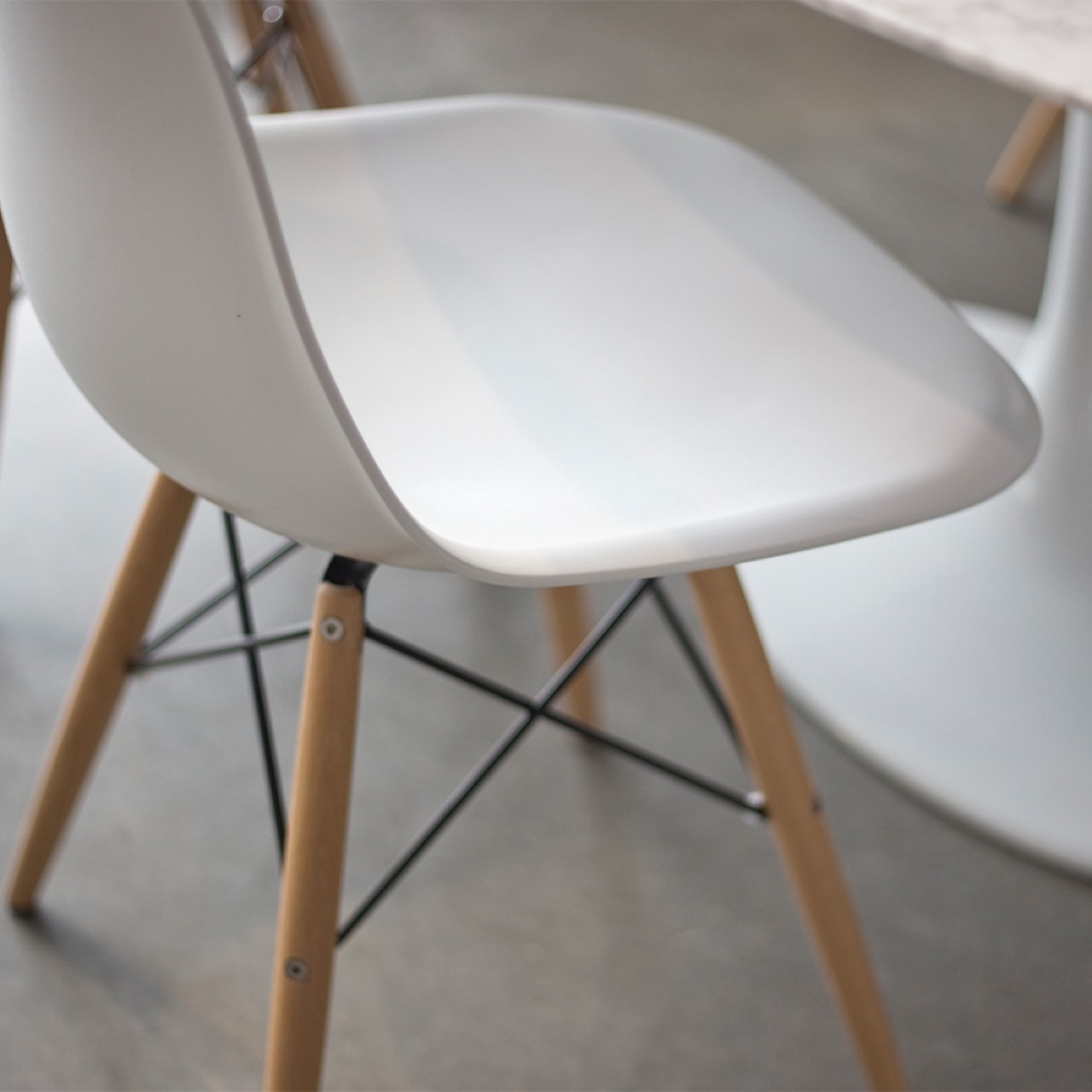 Open Box: Cairo Chair - White Seat Wood Base