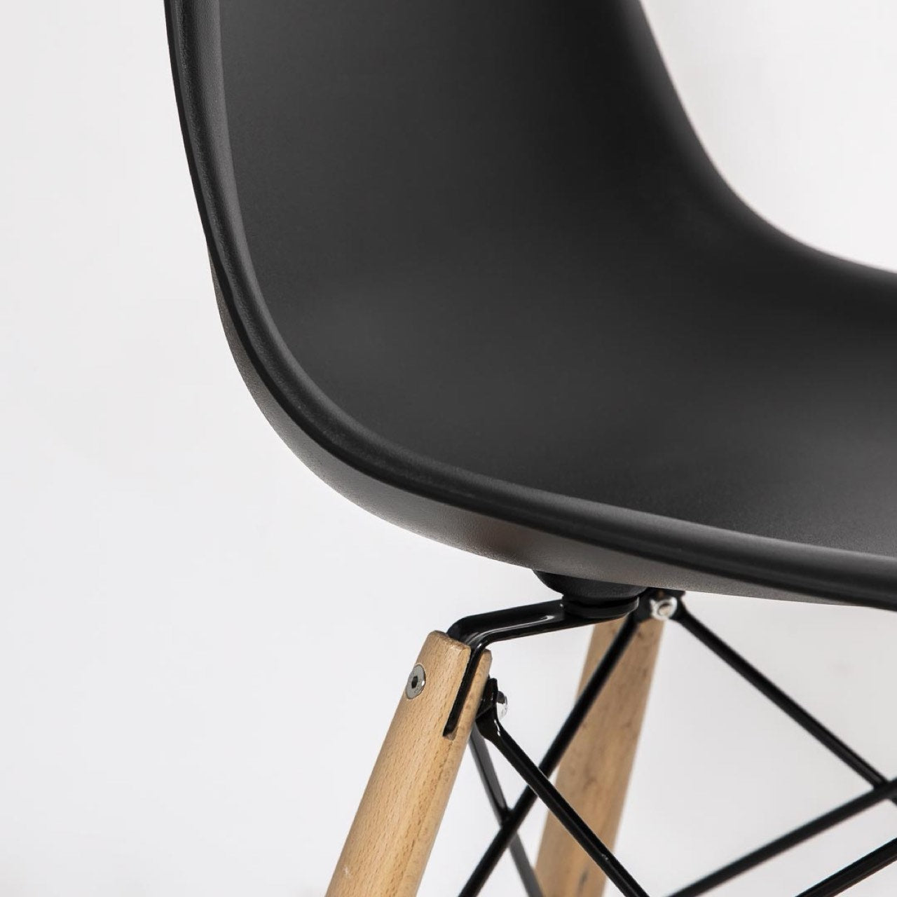 Open Box: Cairo Chair - Black Seat Wood Base