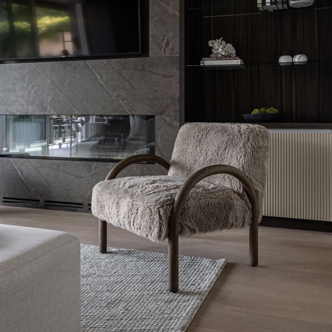 Open Box: Eros Chair - Shaggy Granite