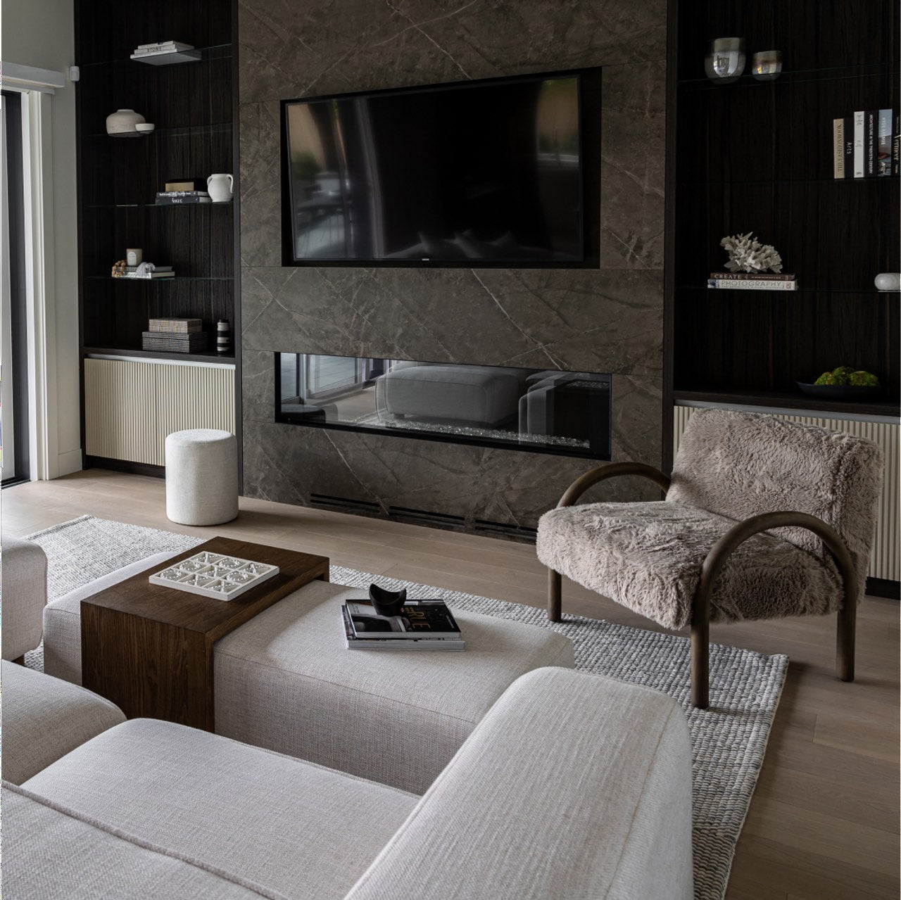 Open Box: Eros Chair - Shaggy Granite