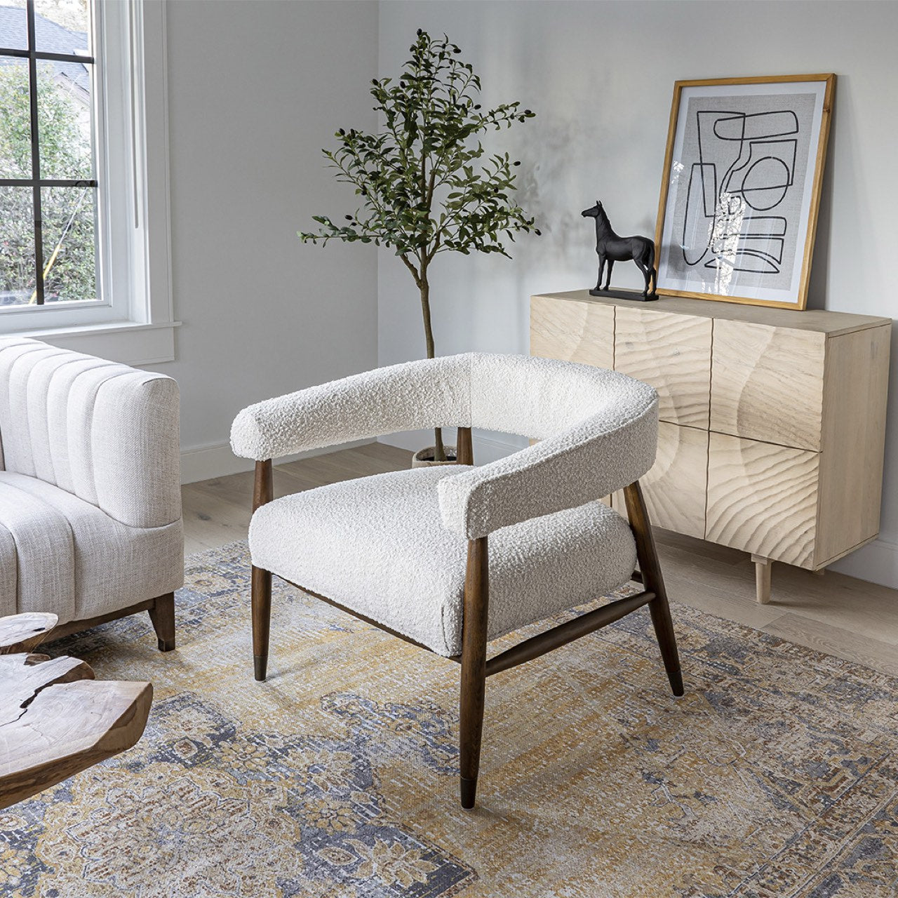 Open Box: Everest Chair - Cream Boucle