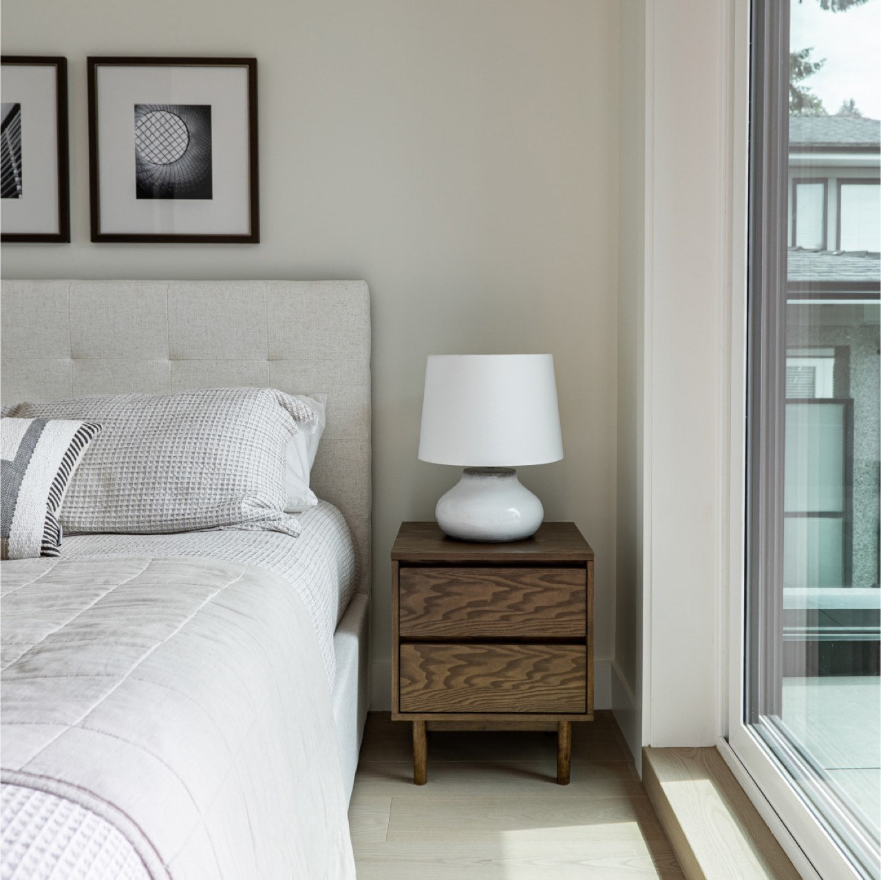 Open Box: June King Storage Bed - Cream