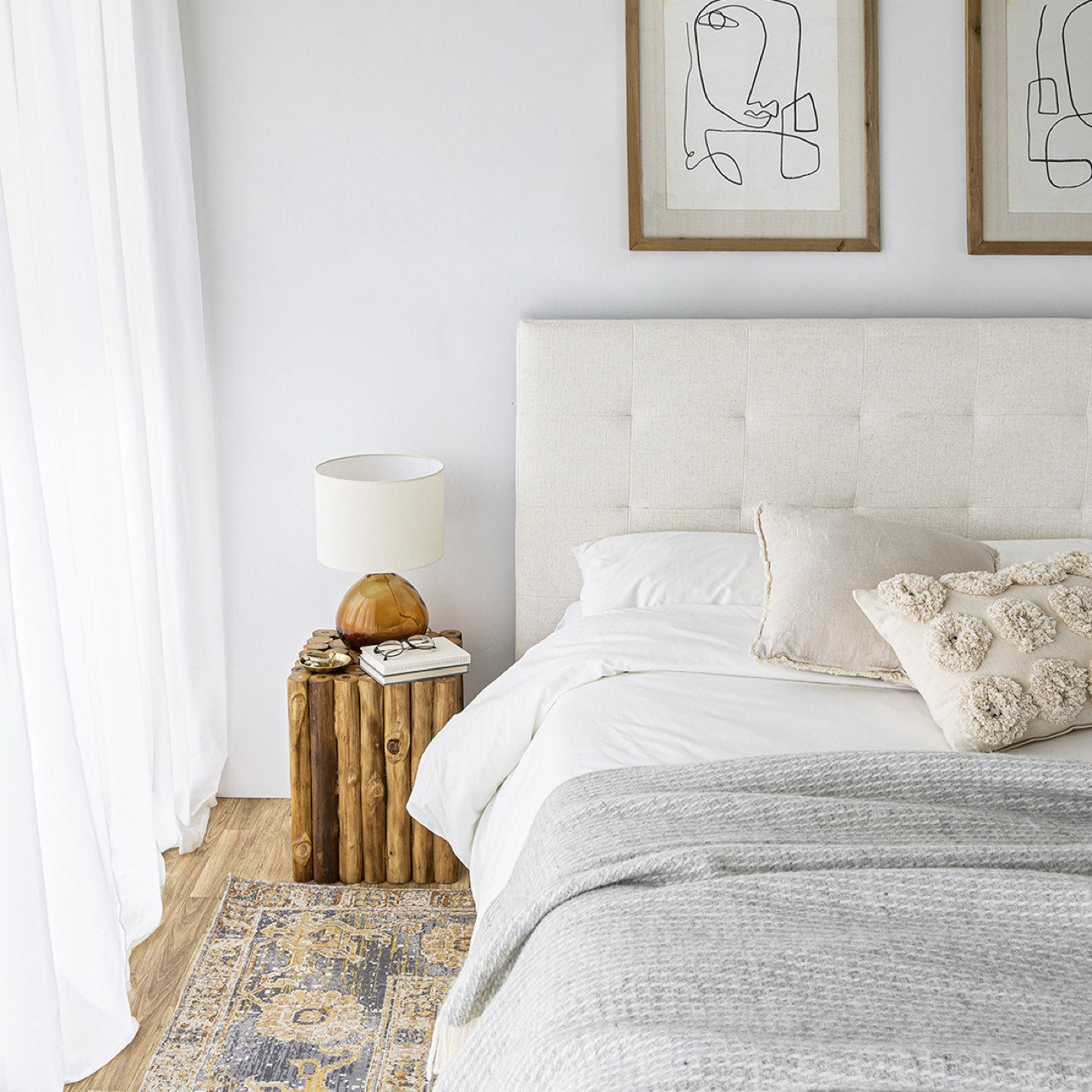 Open Box: June King Bed - Cream