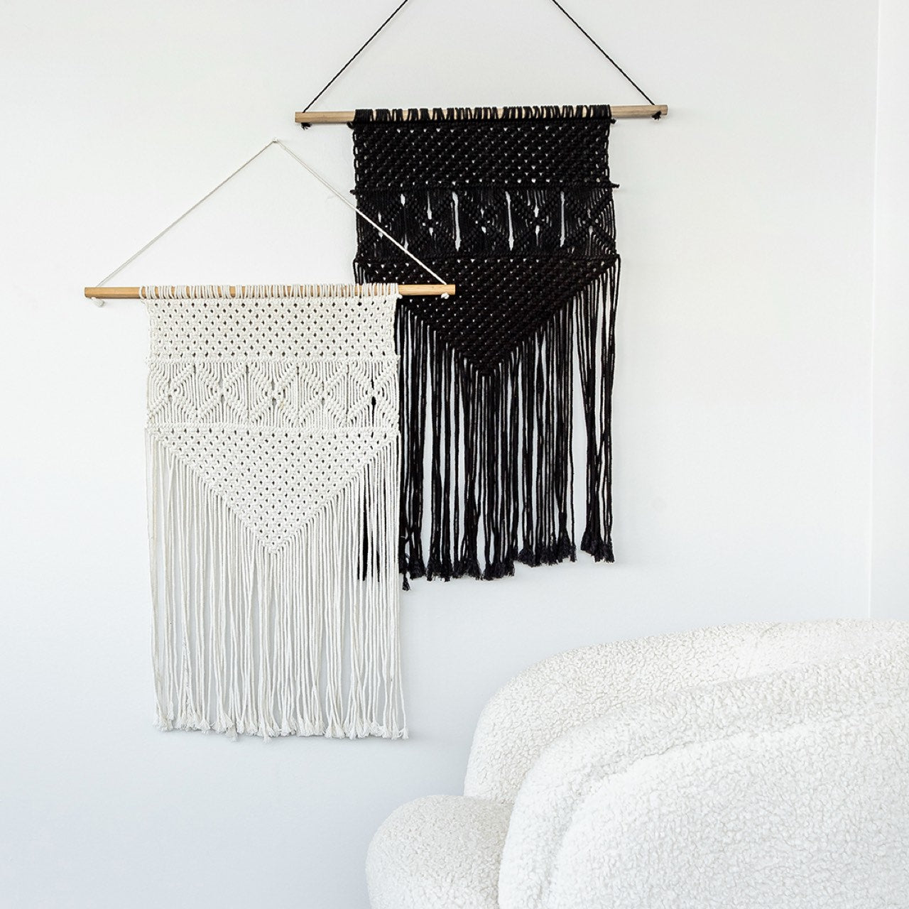 Open Box: Bohemian Rio Macrame Wall Hanging - Black