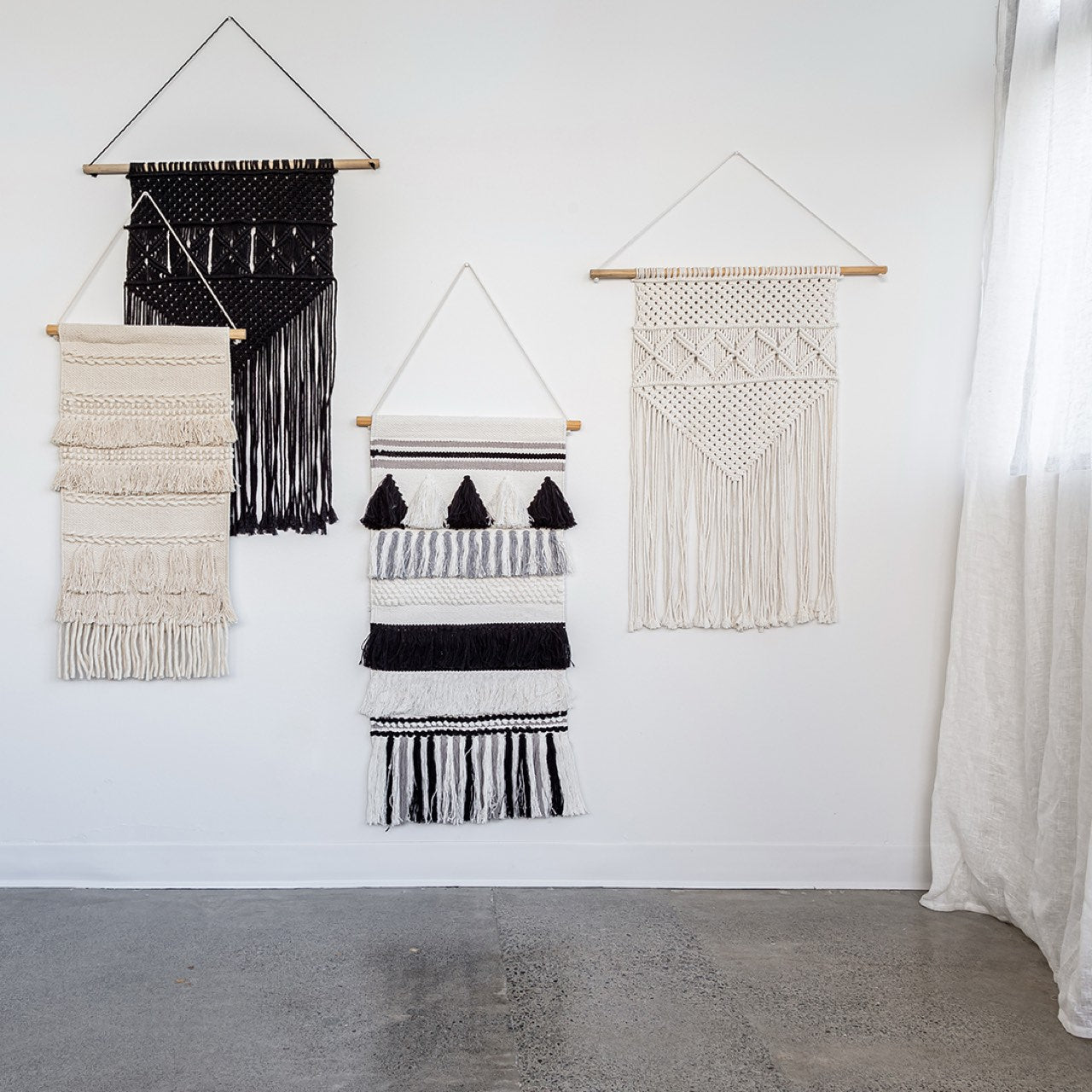 Open Box: Bohemian Rio Macrame Wall Hanging - Black