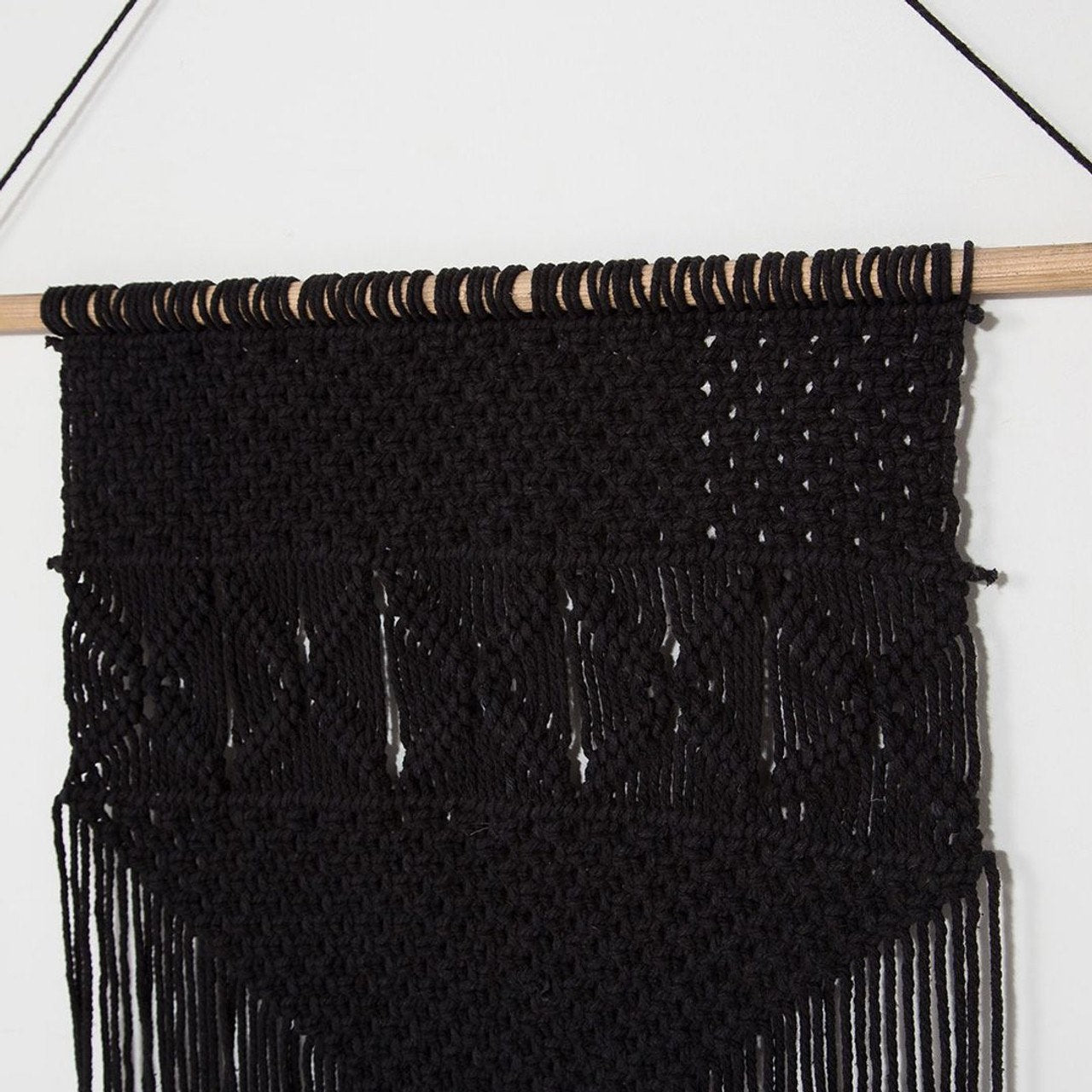 Open Box: Bohemian Rio Macrame Wall Hanging - Black