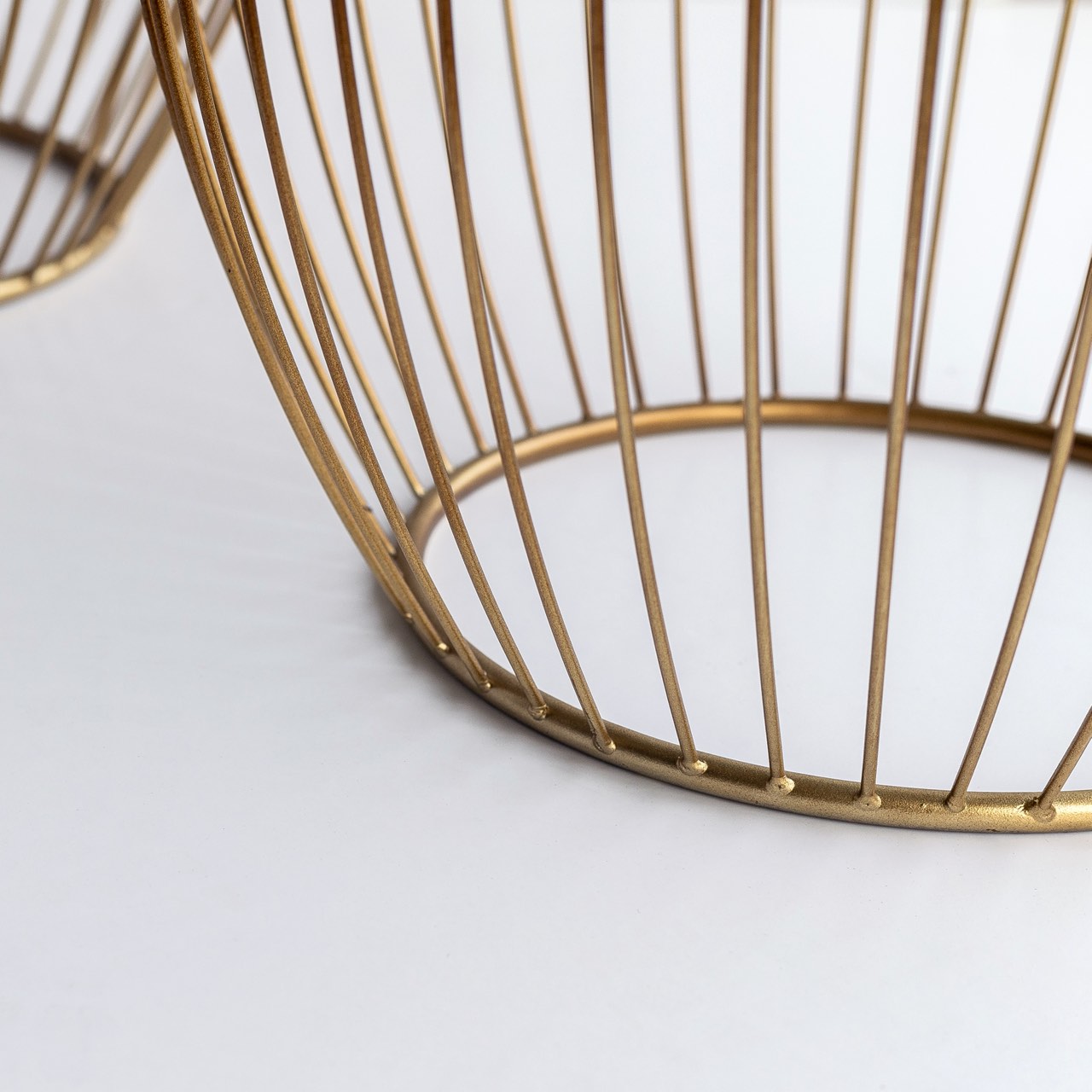 Open Box: Cyclone Glass Tables  - Gold (Set of 2)