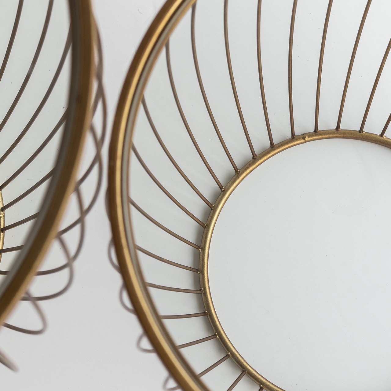 Open Box: Cyclone Glass Tables  - Gold (Set of 2)
