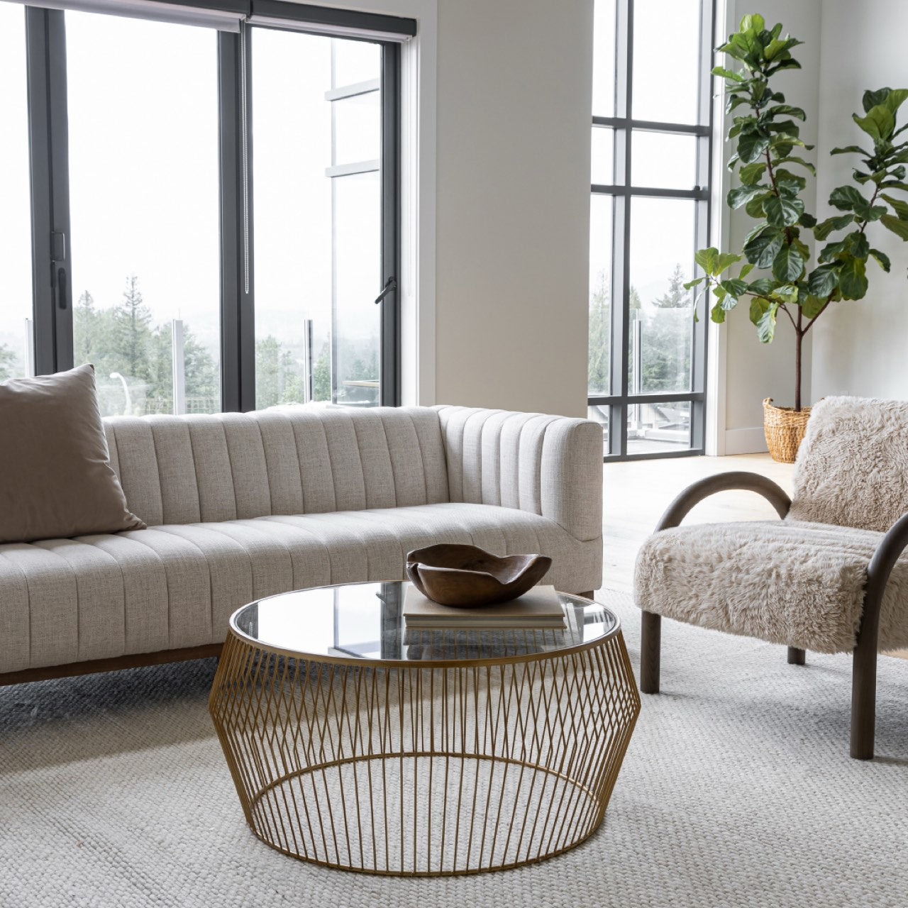Open Box: Cyclone Wire Coffee Table - Light Gold