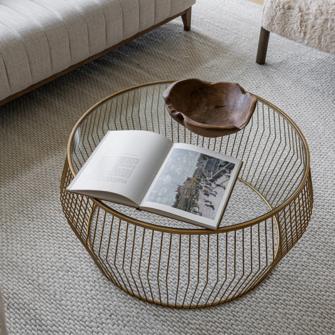 Open Box: Cyclone Wire Coffee Table - Light Gold
