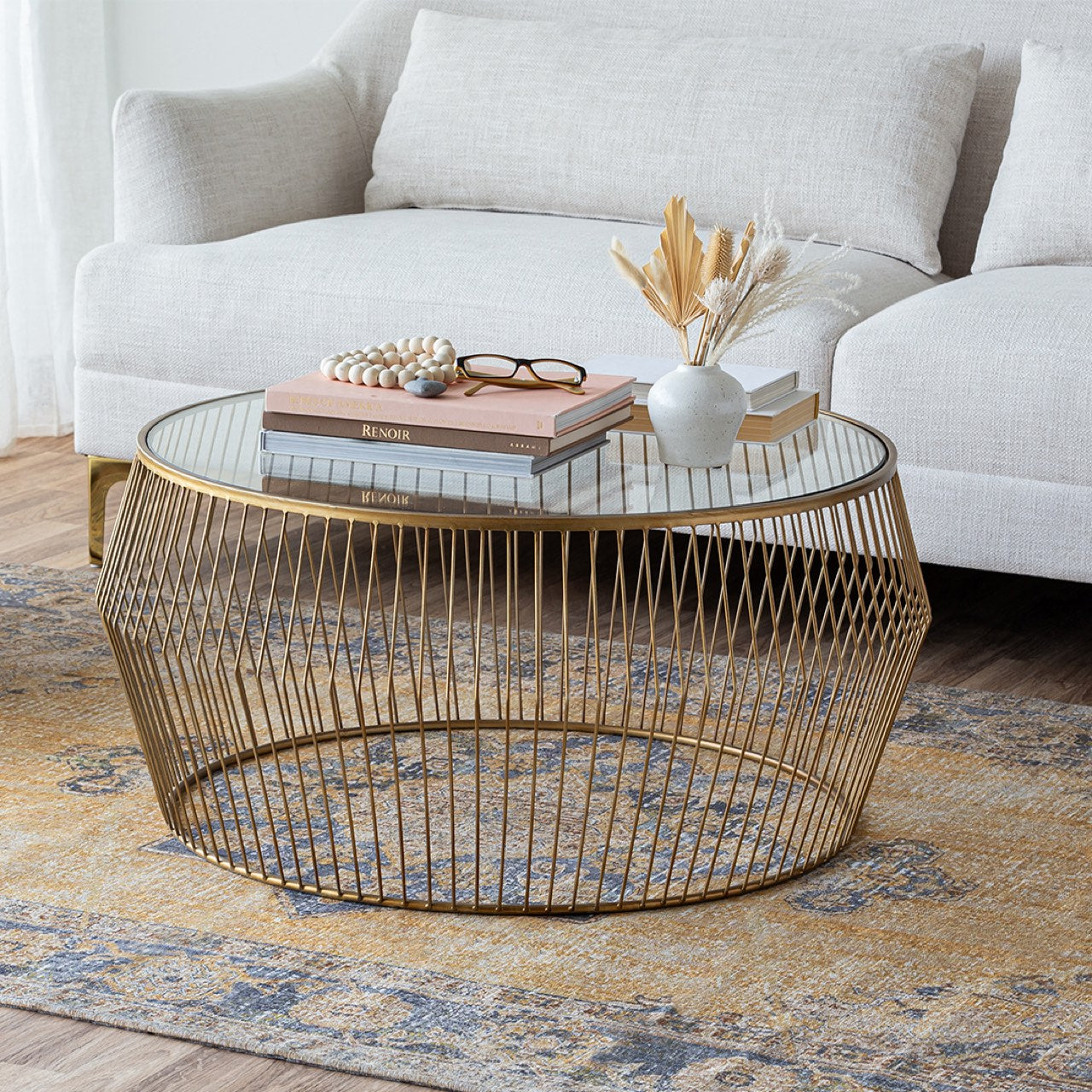 Open Box: Cyclone Wire Coffee Table - Light Gold