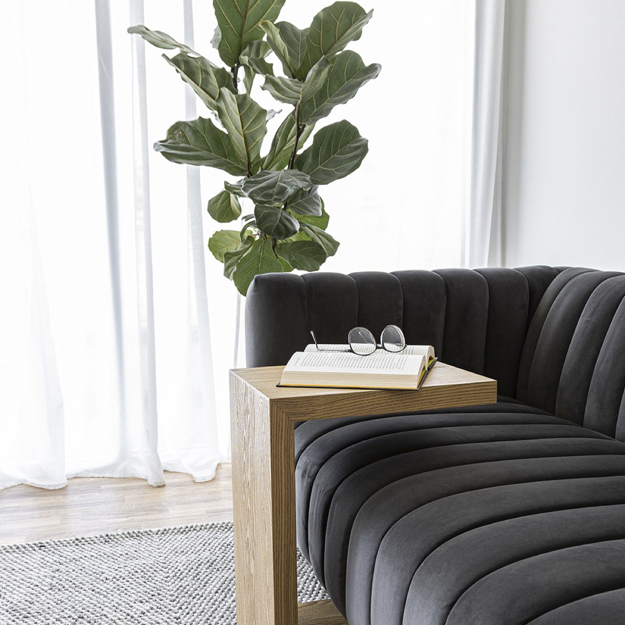 Open Box: Elliot Condo Sofa - Smoke Grey