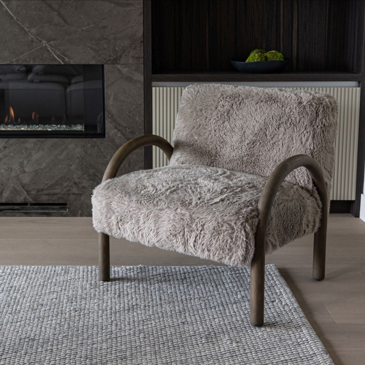 Open Box: Eros Chair - Shaggy Granite
