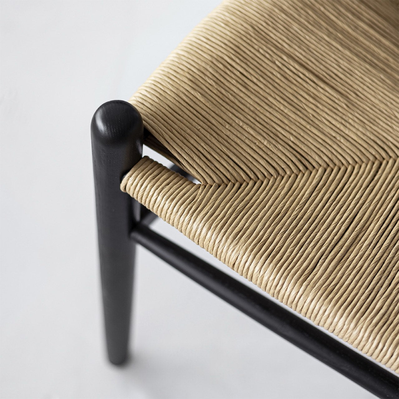 Open Box: Frida Dining Chair - Black with Natural Seat