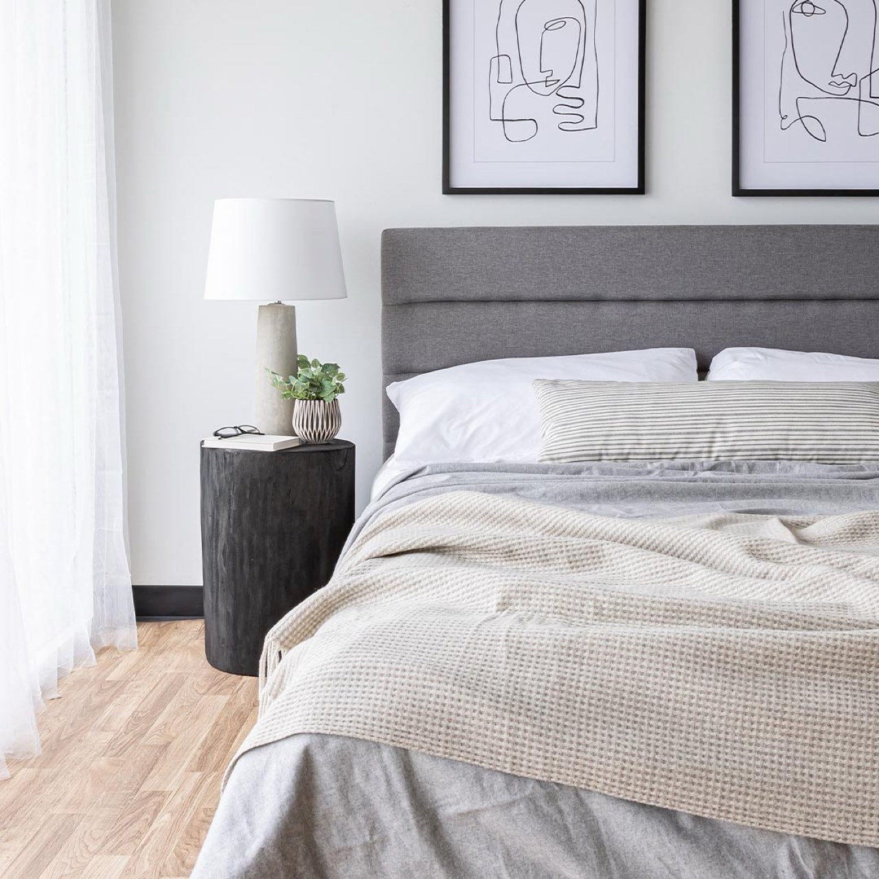 Open Box: Justin King Storage Bed - Greige