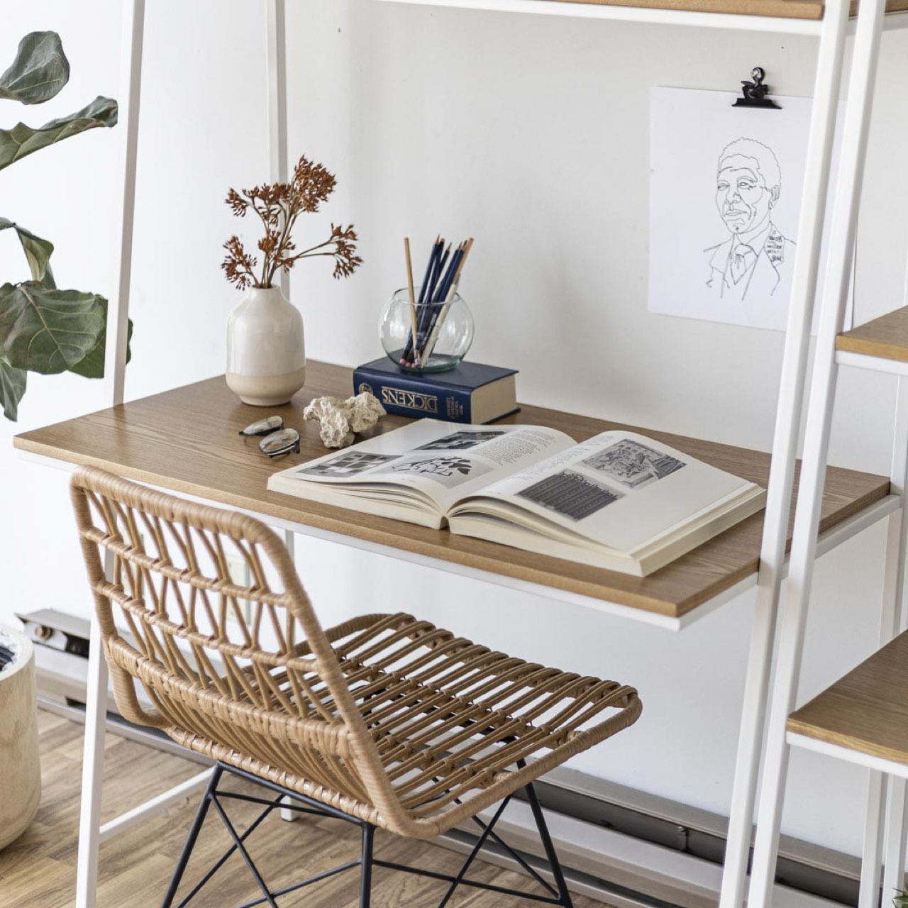 Open Box: Prince Desk Shelf - White Frame