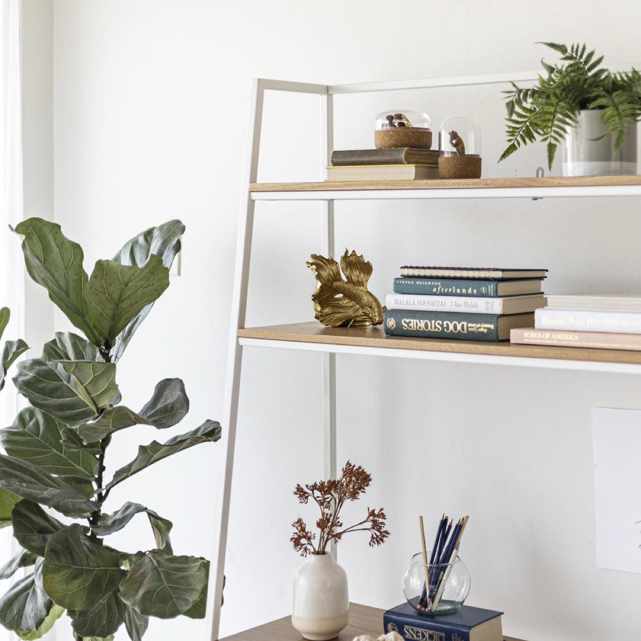 Open Box: Prince Desk Shelf - White Frame